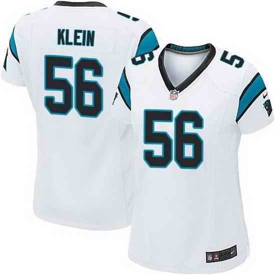 Nike Panthers #56 A.J. Klein White Team Color Women Stitched NFL Jersey